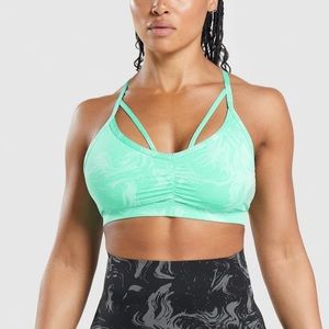 Gymshark Power Sports Bra - Bright Turquoise Print